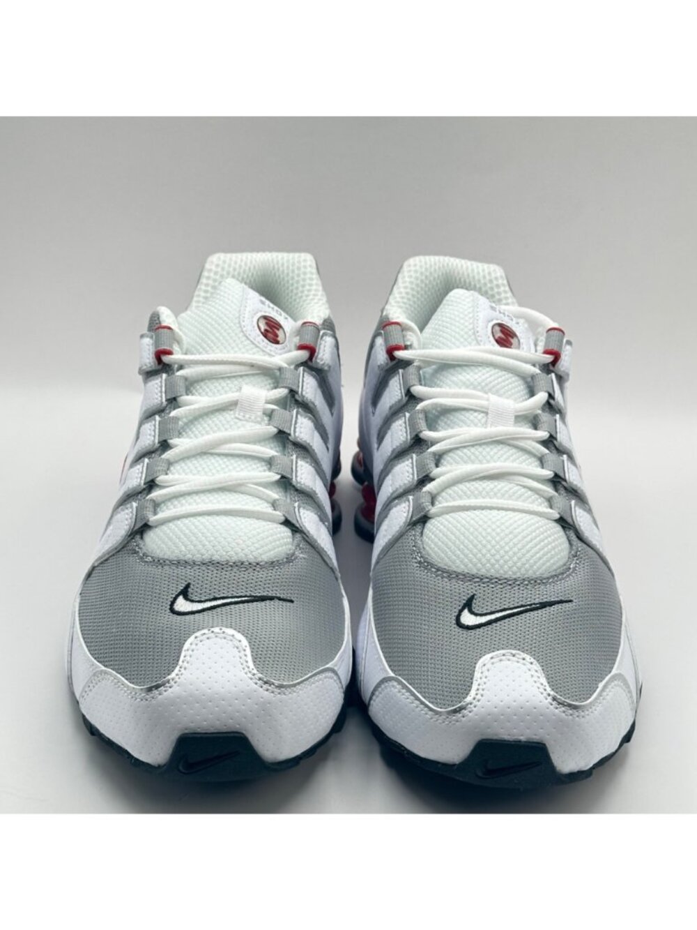 Men'sNike Shox NZ  White Sport Red Metallic Silver 378341-104 Size 10.5 NEW - Picture 3 of 10